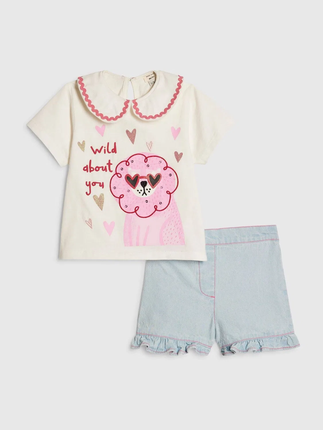 Комплект из футболки и шорт с тигром, Abbie Rosie River Island, белый — фото 3