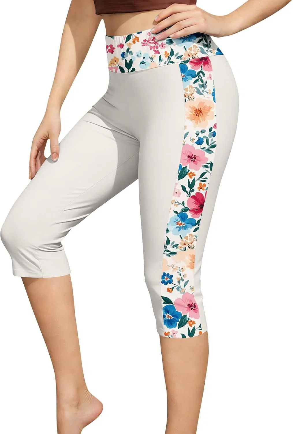 Женские плавательные брюки с защитой UPF 50+, Floral, Black/White
