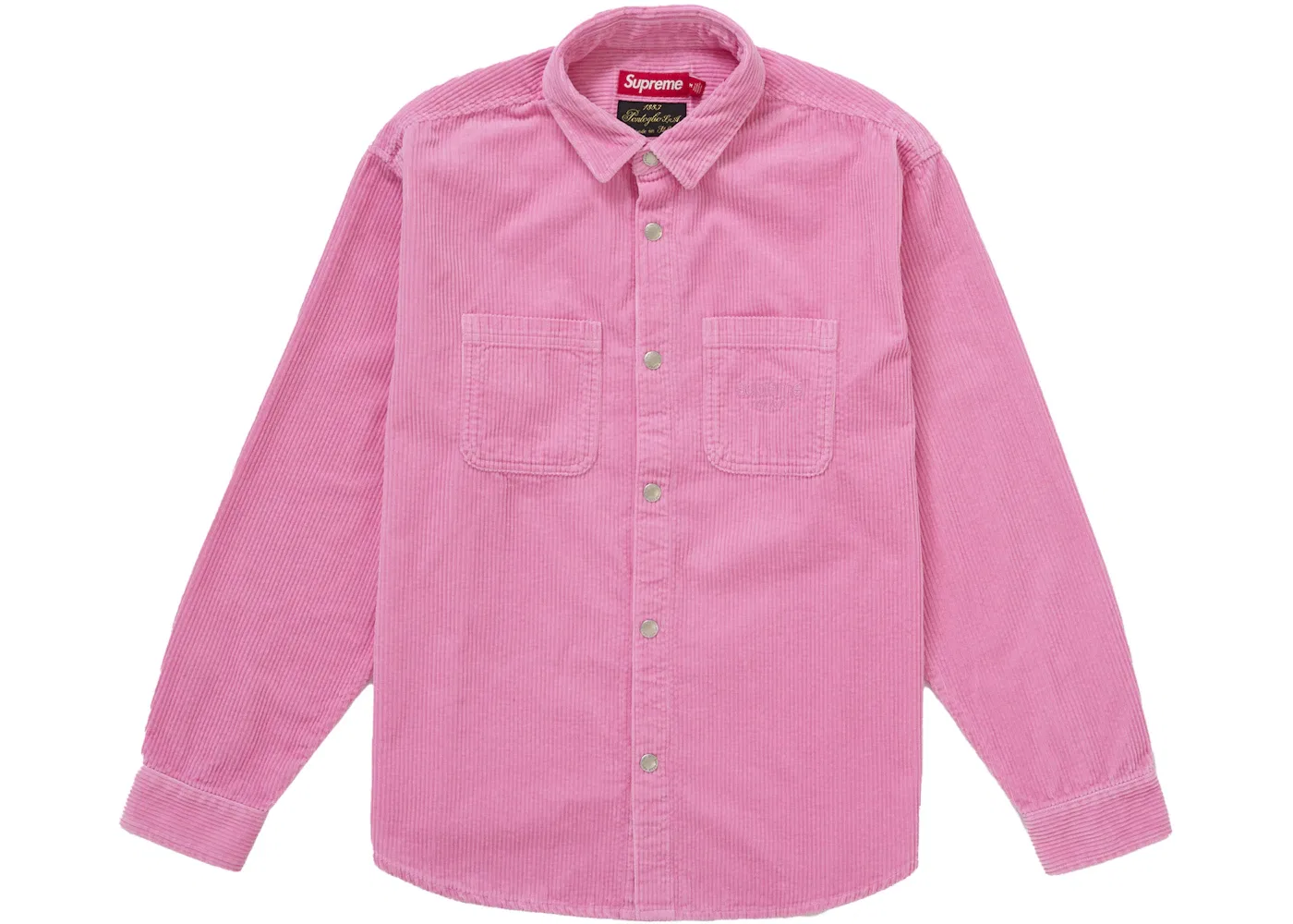 Мужская рубашка из вельвета с кнопками Supreme Shirt (FW25), Pink