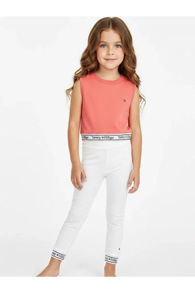 Детский топ-футболка для девочек без рукавов Tommy Hilfiger, Pink — фото 2