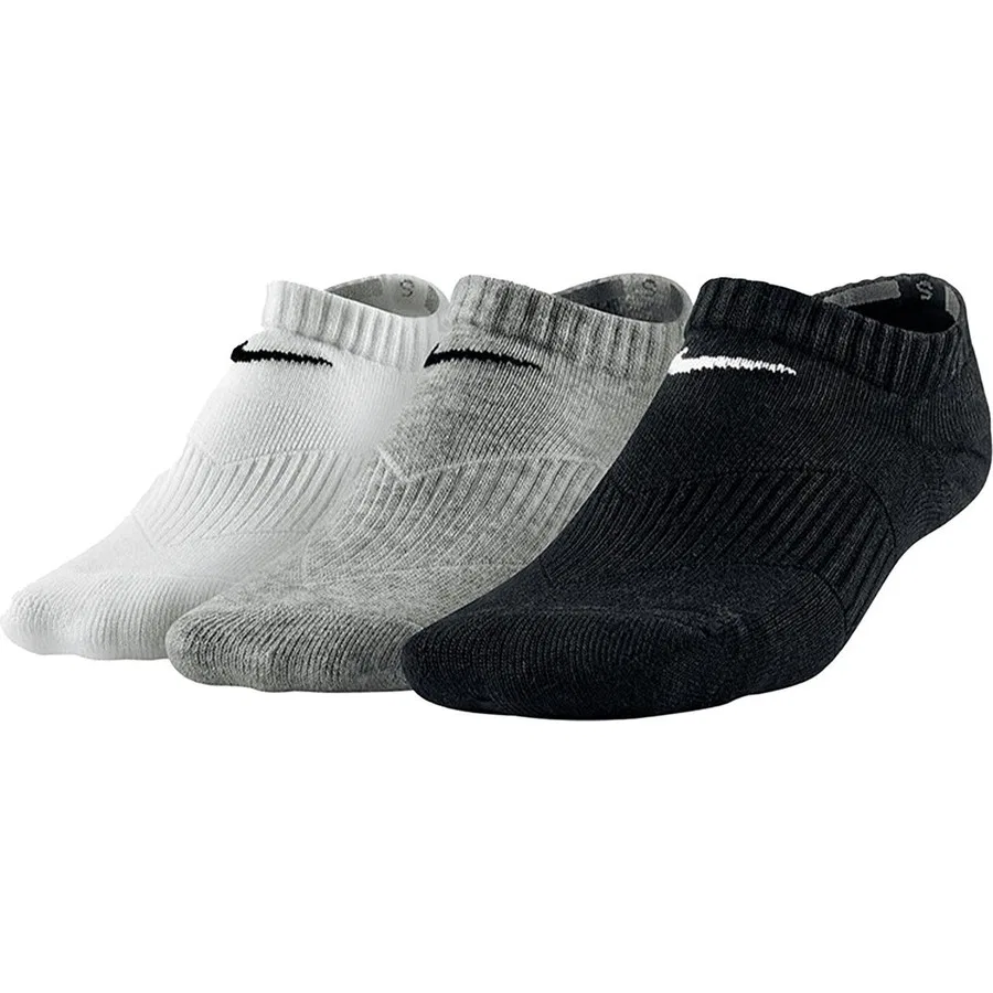Комплект носков спортивных с усиленной подошвой Performance Cushioned No Show 3 Pack Nike, Бело-серо-черный