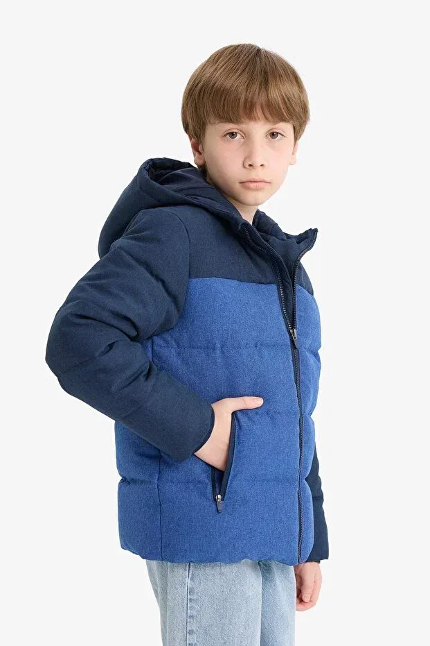 Детское пальто для девочек водонепроницаемое Defacto, Navy Blue Nv30 — фото 3