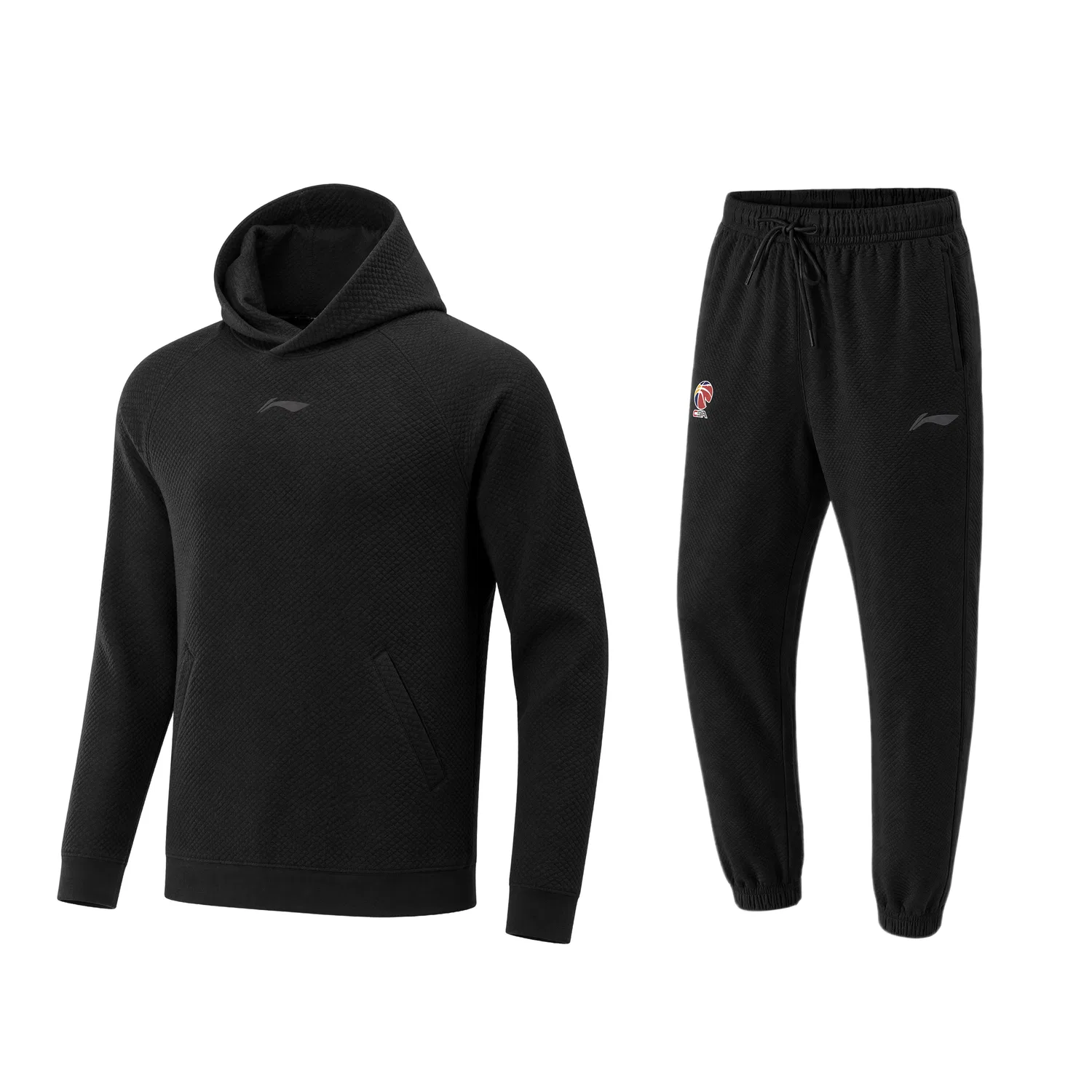 Детский комплект спортивной одежды с капюшоном Casual Sportswear, Li-Ning, Черный