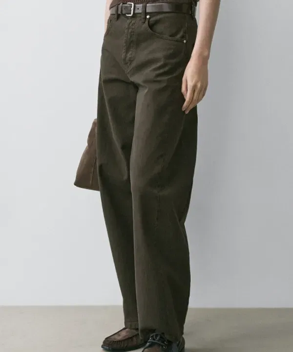 Широкие брюки из хлопка, Massimo Dutti, деним