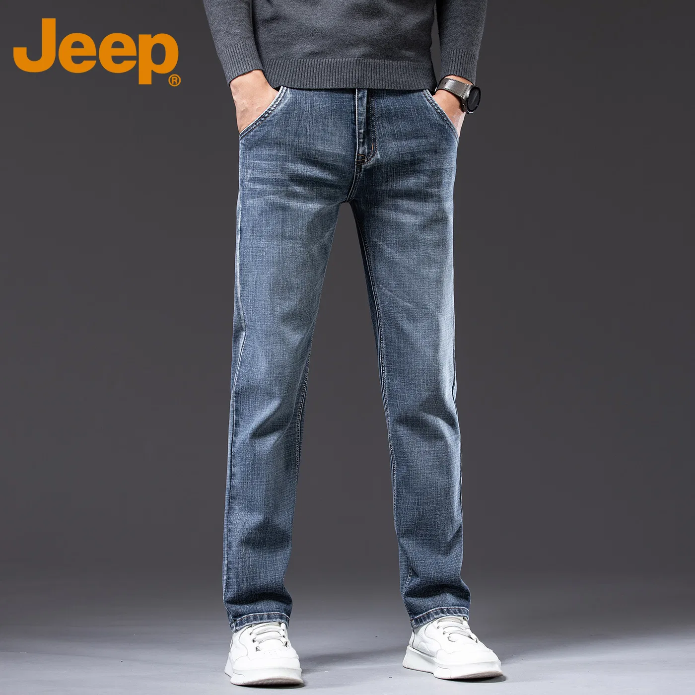 Детские джинсы прямого кроя Unisex Moderate Straight Fit Jeep, Smoke Gray — фото 4