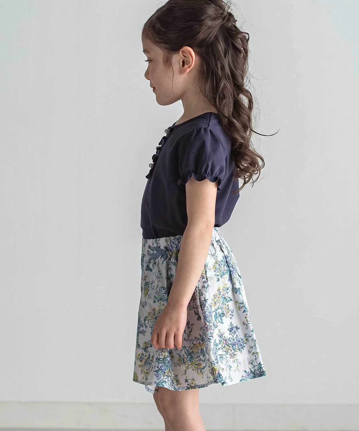 Детская юбка с принтом Liberty, с шортами, модель Celine Tartine et Chocolat, Blue — фото 3
