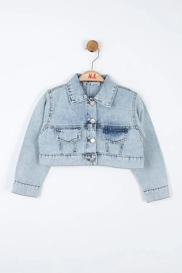Детский джинсовый жакет для девочек с длинным рукавом Nk Kids, Blue
