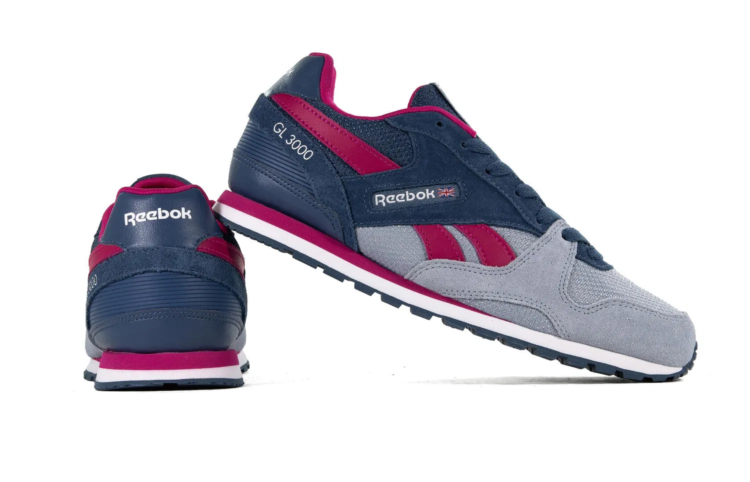 Детские кожаные кроссовки Reebok GL 3000, Blau Rosa — фото 3