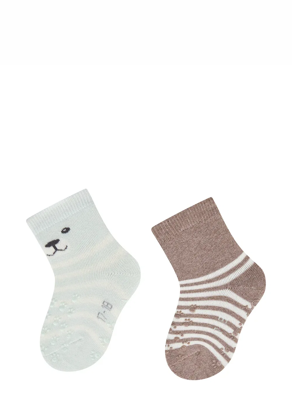 Abs krabbelsocken 2er Pack eisbär und Ringel mit Innenfrottee унисекс - носки Sterntaler, Helles Türkis