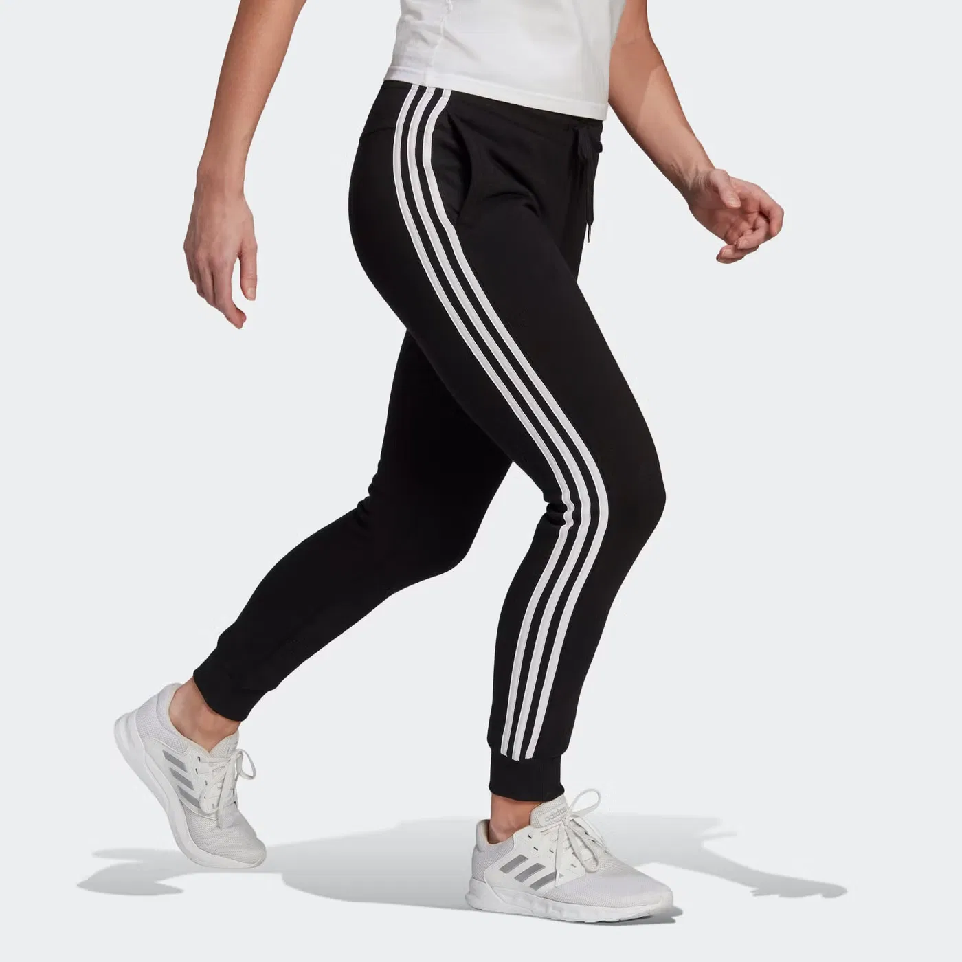 Штаны из флиса с логотипом Adidas, черный — фото 4