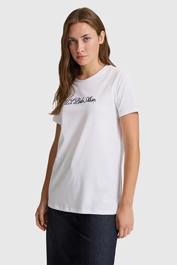 Женская футболка с круглым вырезом U.S. Polo Assn., White — фото 3