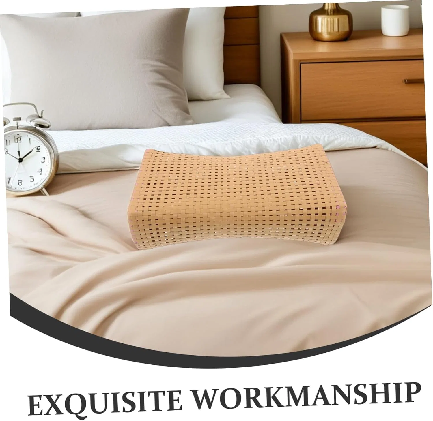 Сауна подушка плетеная Anneome, PE, 29x16.5x8.4 см, Желтая — фото 3