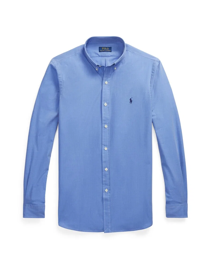 Приталенная деловая рубашка Polo Ralph Lauren из синей джинсовой ткани