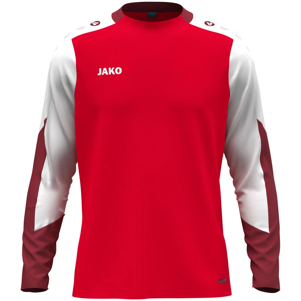 Детский лонгслив с контрастными воротником и рукавами Dynamic Jako, Rot Weiss