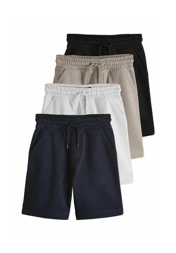 Комплект из 4 брюк, свободный крой, Loose fit basic 4 pack, Next, grey, stone, navy, черный/темно-синий/серый