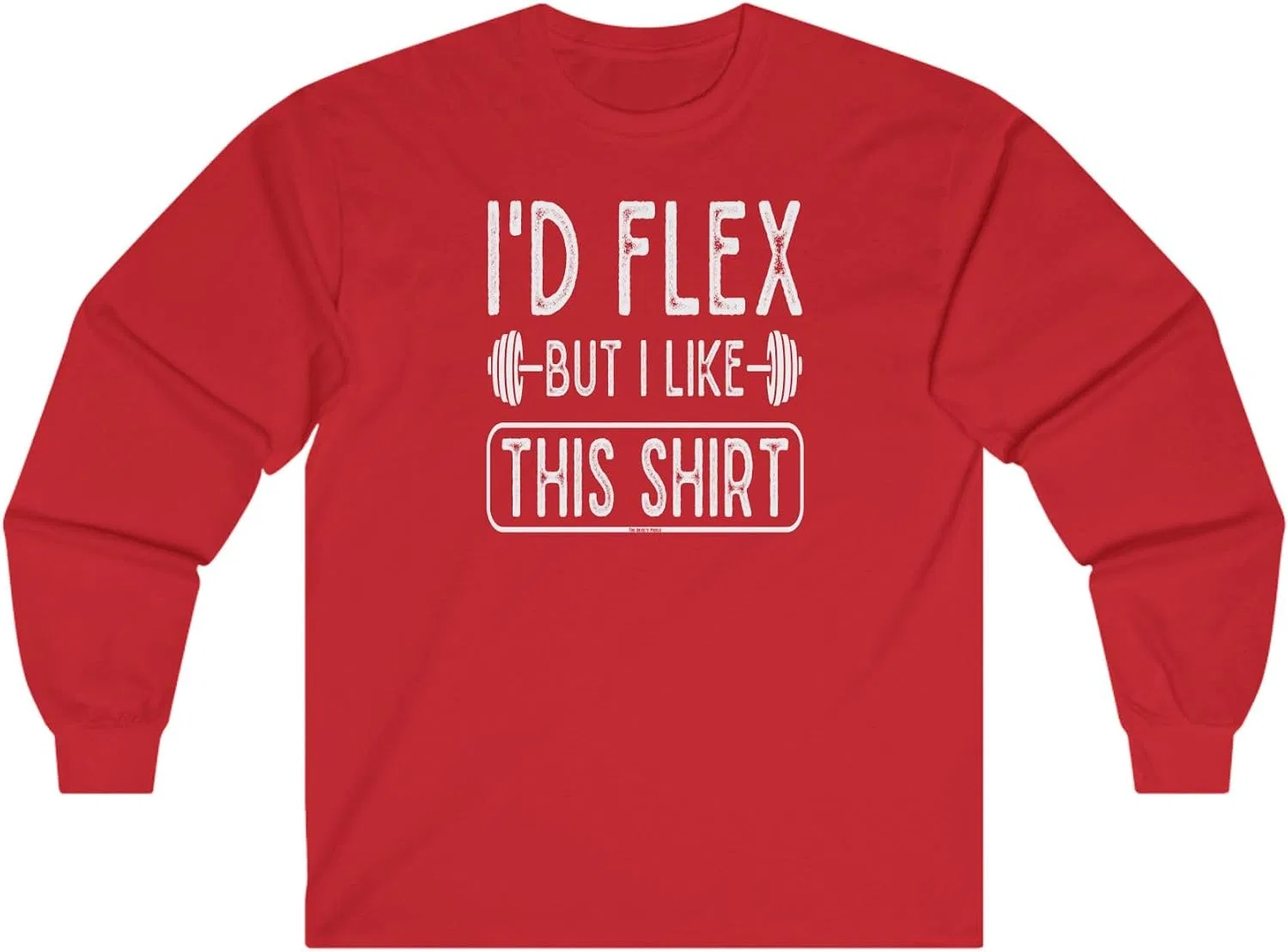 Футболка с длинным рукавом I'd Flex But I Like This Shirt Gildan, Red