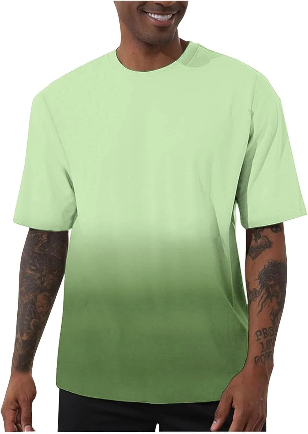 Мужская футболка градиентная свободная Loose Casual Tshirt, Green