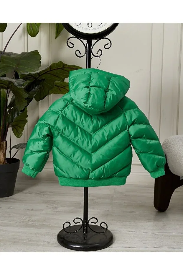 Детское зимнее пальто для мальчиков с капюшоном Benitto Kids, Green — фото 3