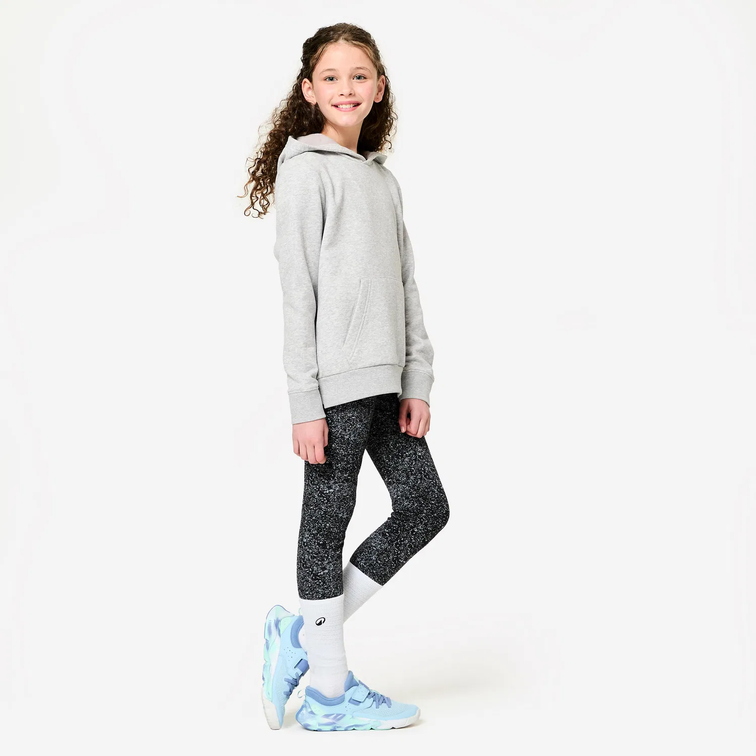 Детские леггинсы хлопковые с принтом Leggings Kinder Baumwolle Decathlon, Schwarz — фото 2