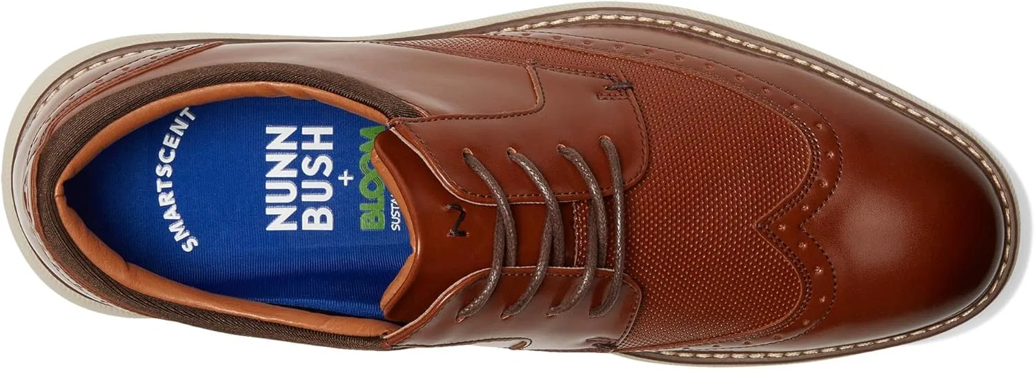 Мужские туфли Nunn Bush Chase Wingtip Oxford Contemporary на шнуровке, Cognac — фото 3