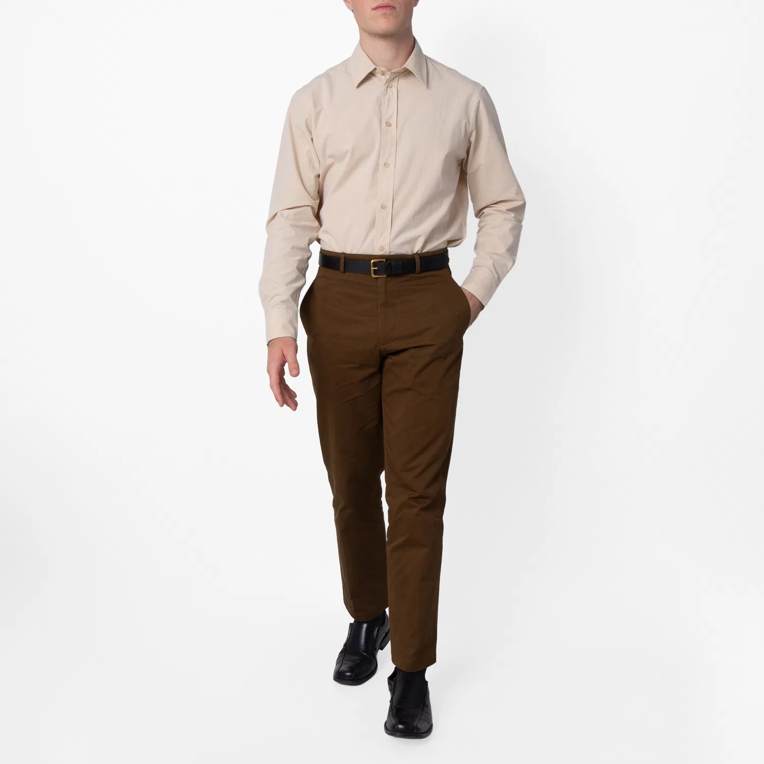 Хлопковая рубашка с вышивкой Signature Equestrian Knight Motif Burberry, Sand — фото 4