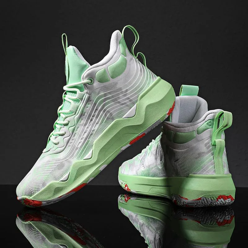 

Женские и мужские баскетбольные кроссовки модные беговые яркие спортивные туфли Bacury, зеленый