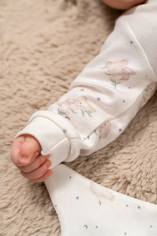 Детский комбинезон для новорожденных с принтом Tropical Koala Lux Bubbles, White — фото 3