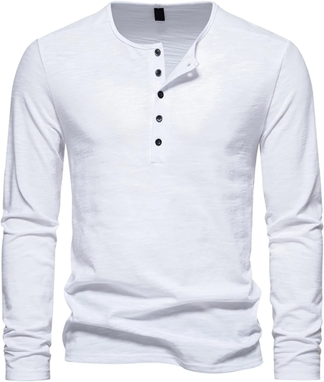 Мужская повседневная футболка-поло с длинным рукавом Slim Fit, White