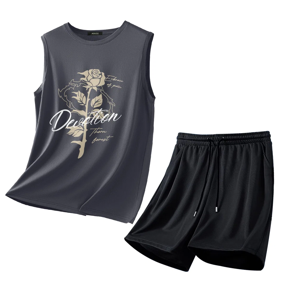 Детский спортивный комплект Y Big Beloved Thorn MINISO, Dark Gray + Black