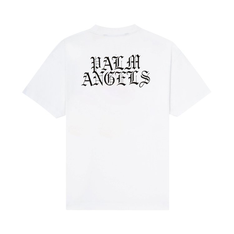 Футболка Palm Angels Burning Head Short-Sleeve T-Shirt 'White/Yellow', белый — фото 3