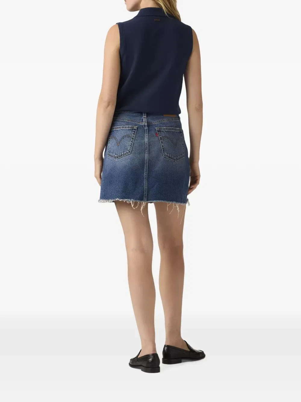 Деконструированная джинсовая юбка с необработанным краем Levi's, синий — фото 3