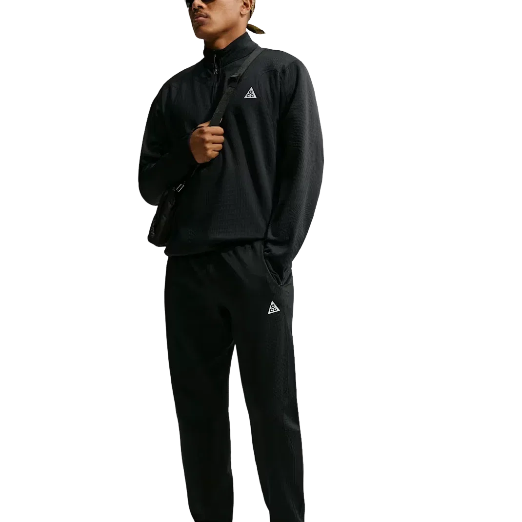Мужская футболка с принтом Nike ACG Wolf Grid Therma-FIT 1 2-Zip, черный — фото 3
