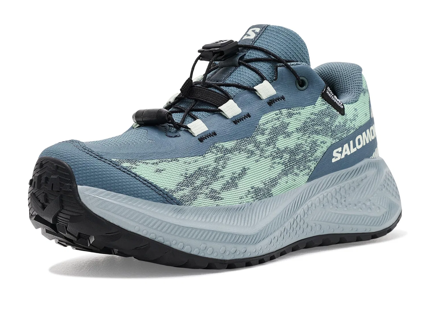 Водонепроницаемые кроссовки Aero GRVL Waterproof (для маленьких и больших детей) Salomon Kids, Stormy Weather/Lichen/Clearly Aqua