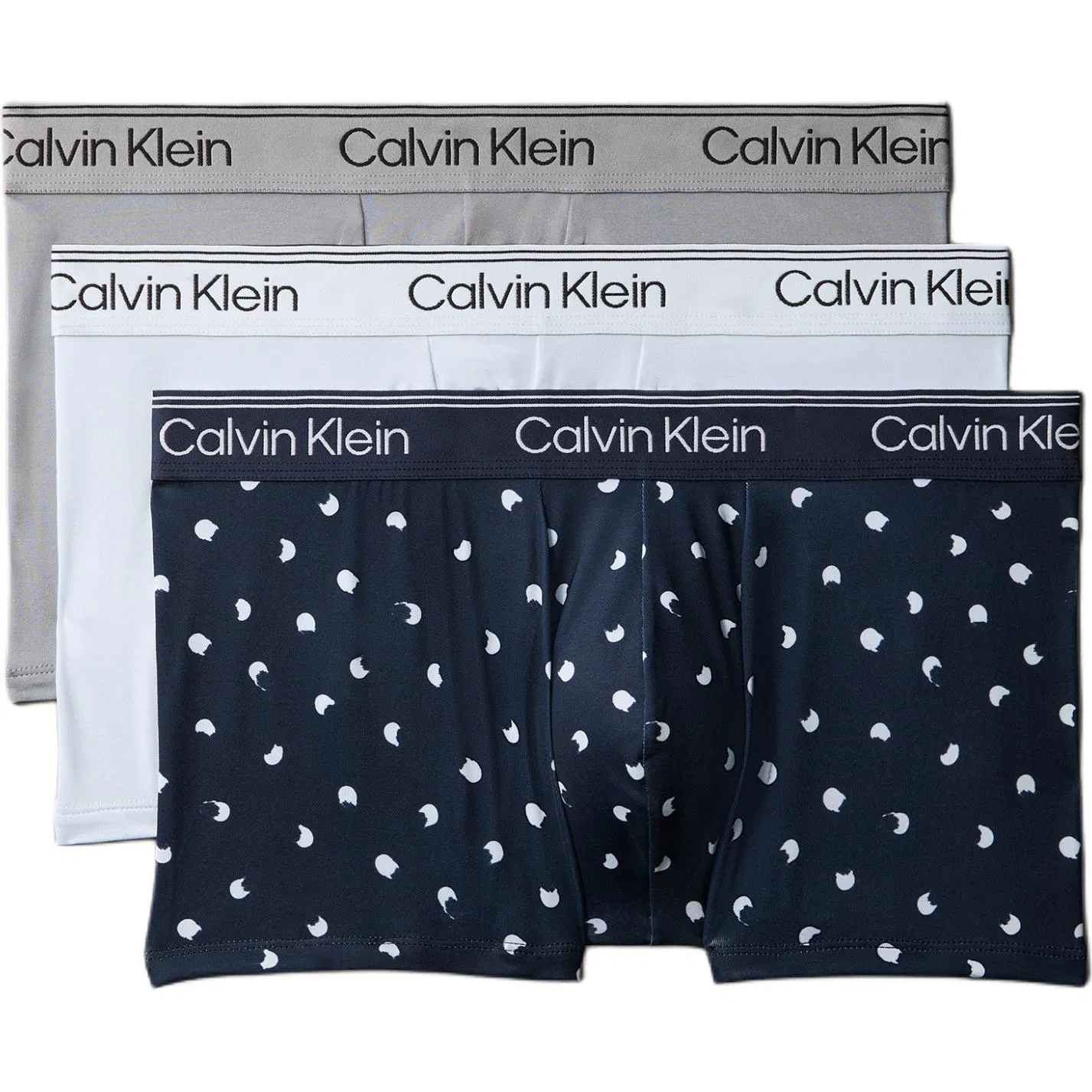 Мужские боксеры с принтом 3 Pack (Gray+Light Blue+Black) Calvin Klein