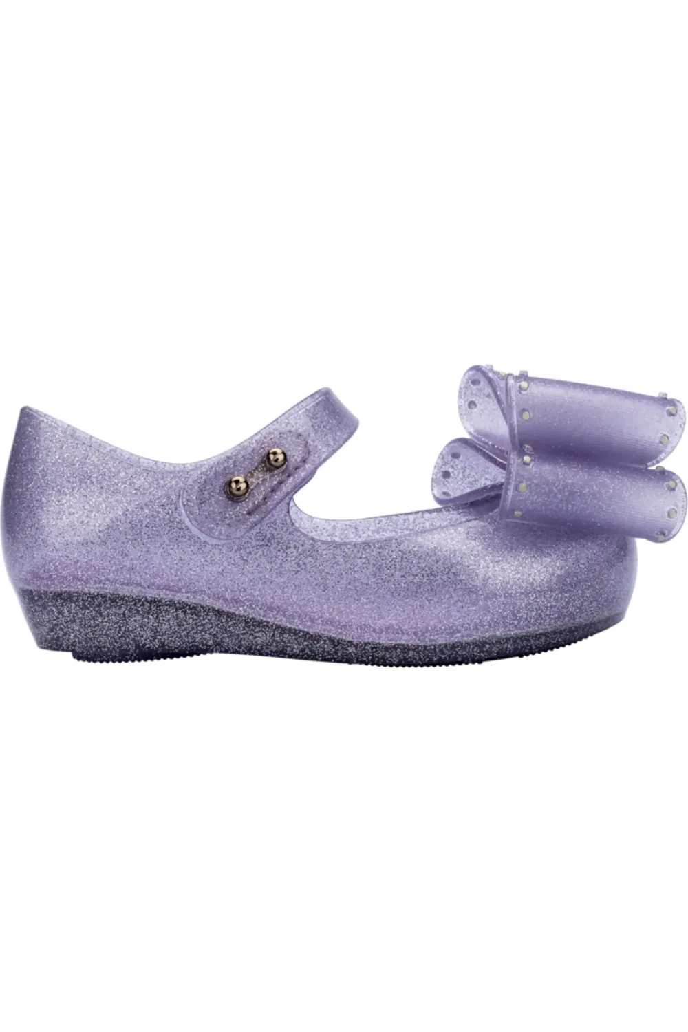 Туфли детские балетки с бантом Ultragirl Classic Mini Melissa, Glitter Lilac — фото 2