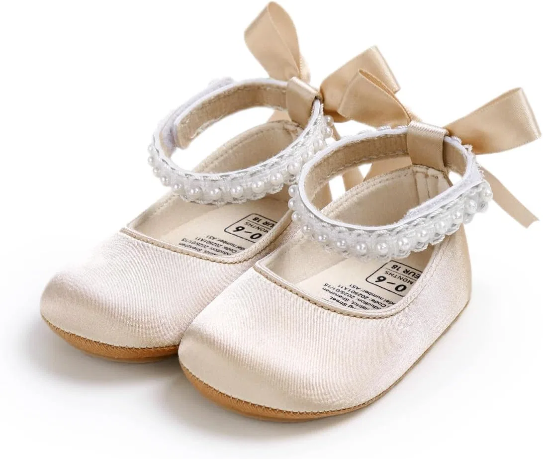 Детские туфли Мэри Джейн для девочек с бантом GDSDYM, Beige