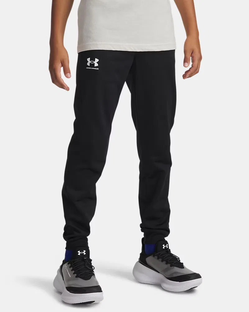 Детские брюки 63,5 см с начесом и эластичным поясом UA Icon Knit UnderArmour, Black/White