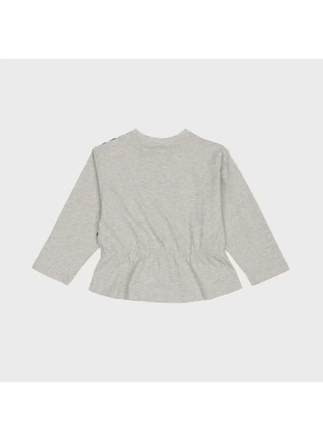 Футболка с длинным рукавом с бантом Zara, серая — фото 3