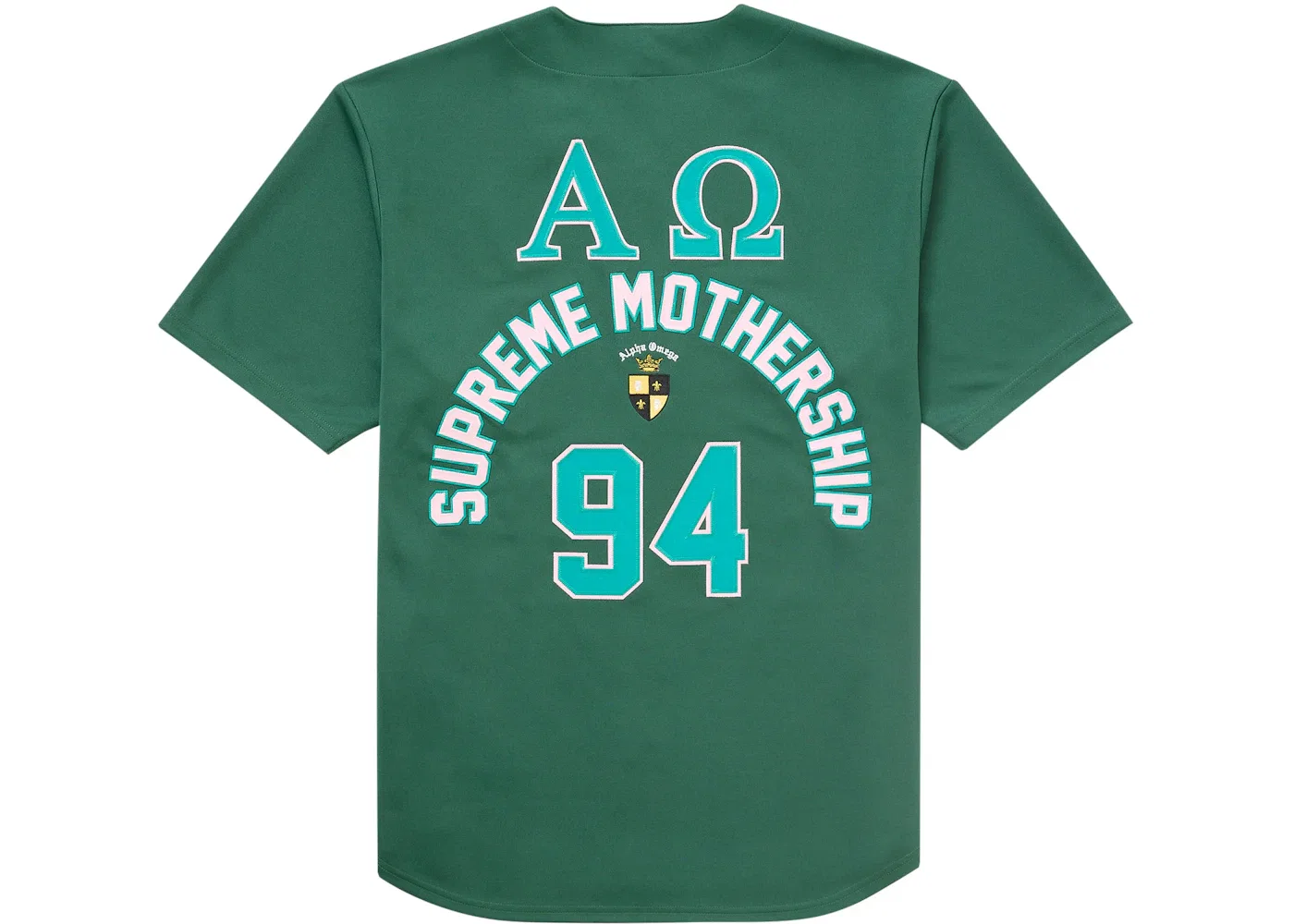 Мужская джерси Supreme Alpha Omega Baseball Jersey, Green — фото 2