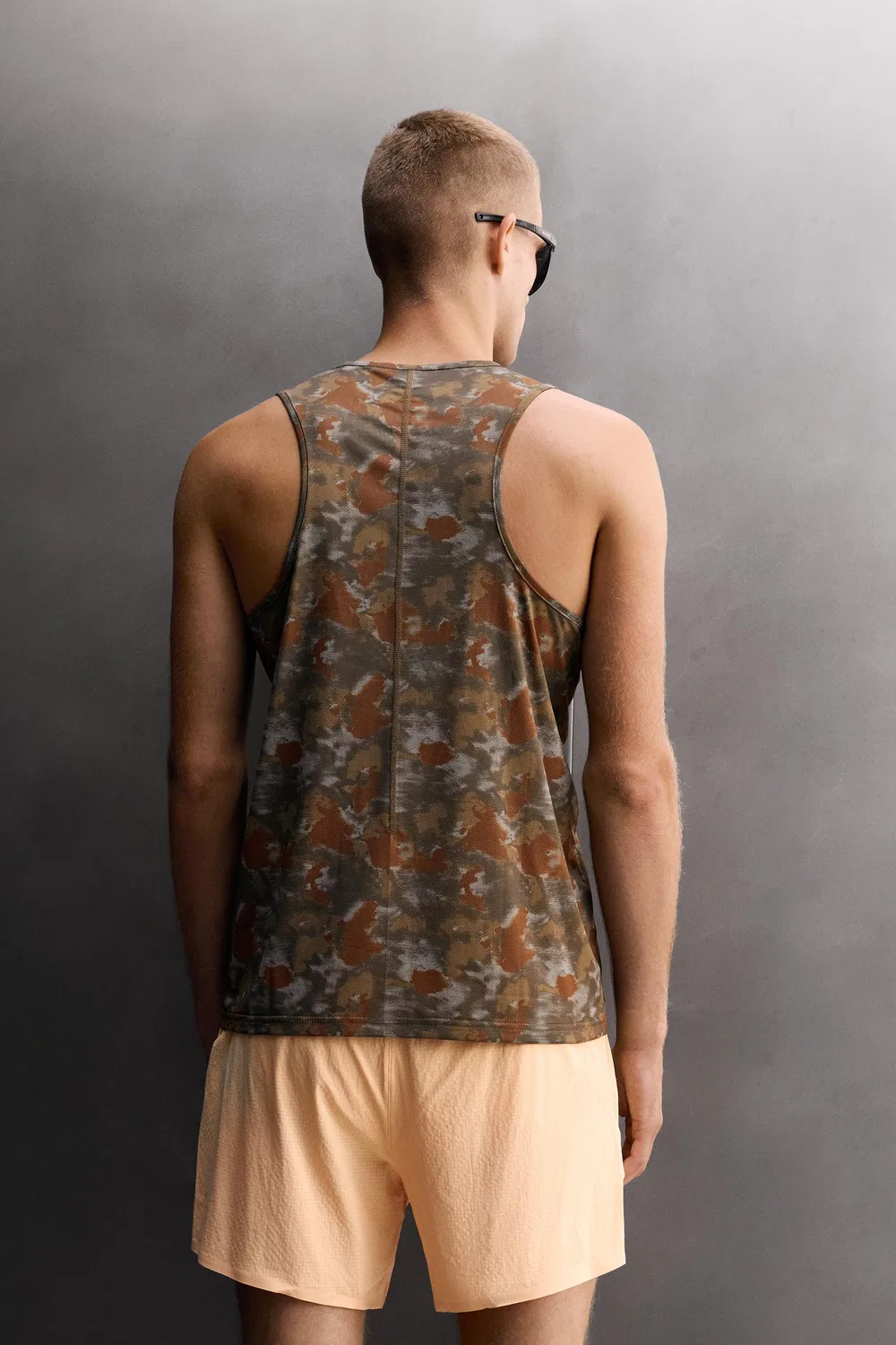 Топ ABSTRACT PRINT RUNNING TANK ZARA, Brown — фото 3