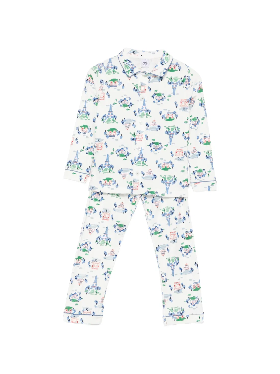 Пижама с графичным принтом Petit Bateau, белый