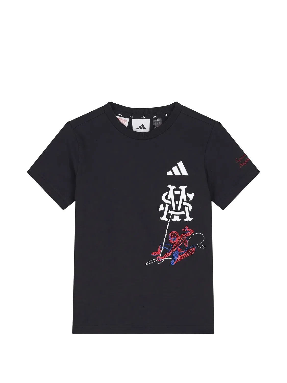 Комплект из топа и шортов с принтом Adidas Kids, черный — фото 3