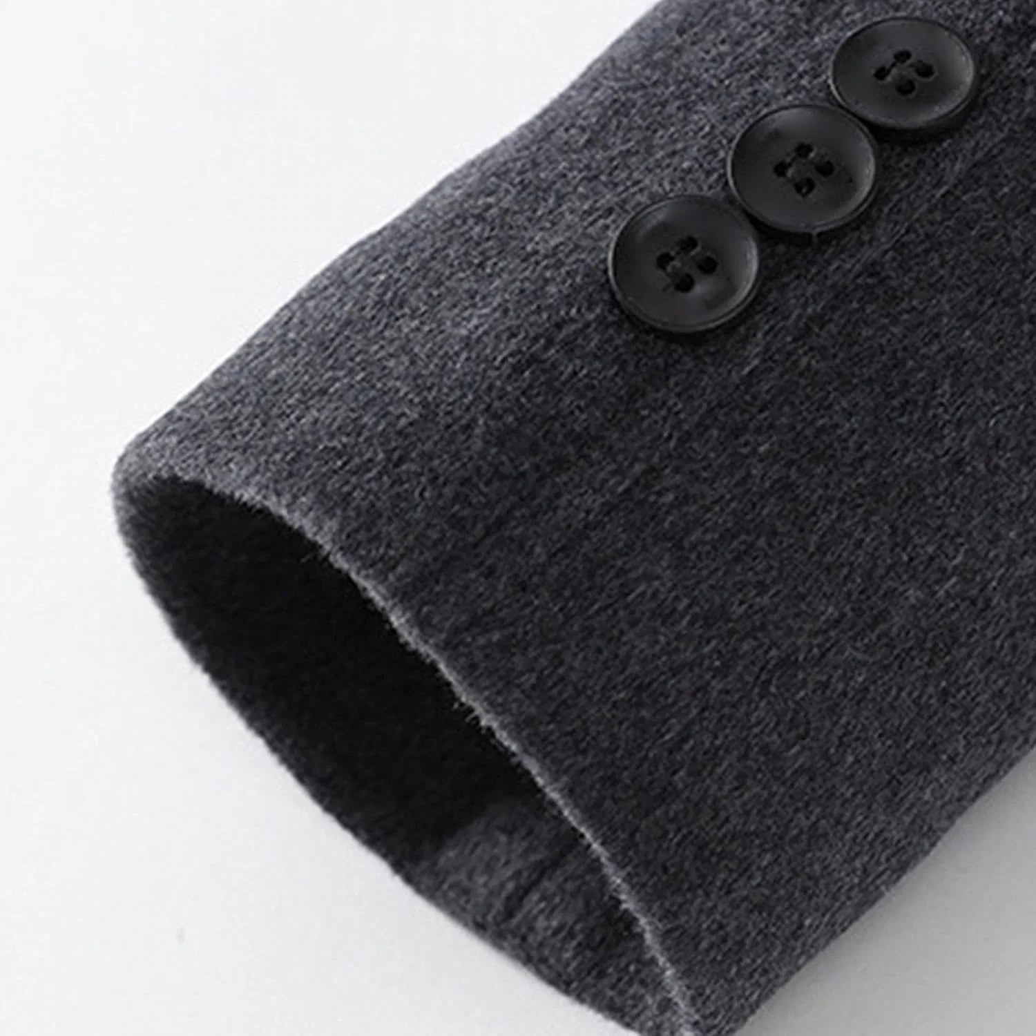 Мужское пальто-тренч на пуговицах, шерстяная смесь, Slim Fit, серый — фото 4