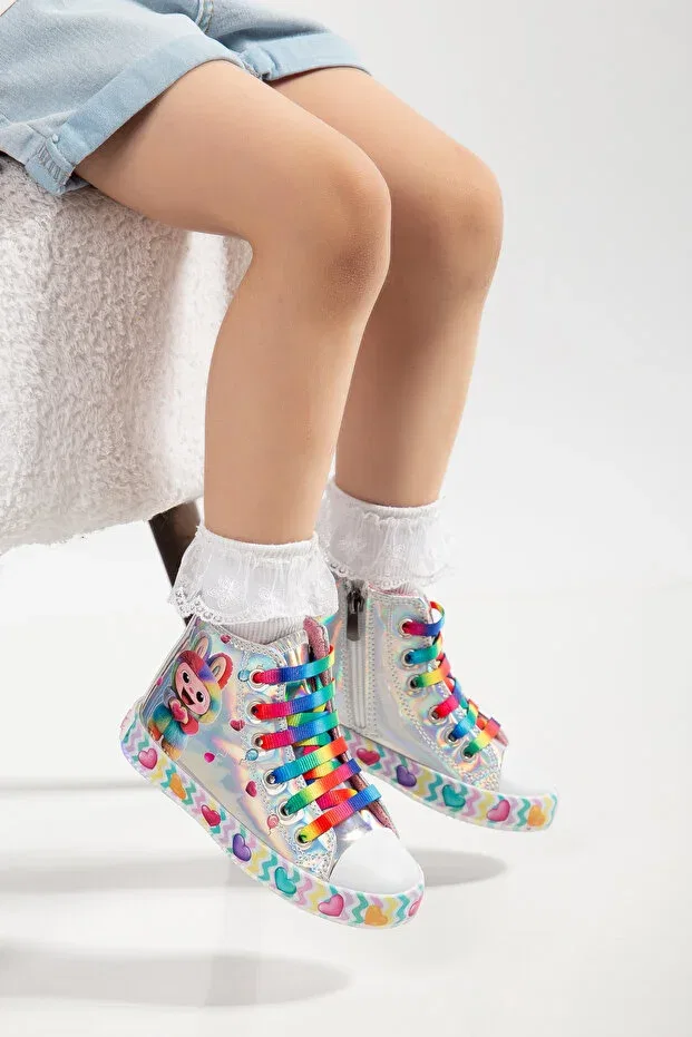 Детские ботинки для девочек с принтом Iris Maskbutik, Multicolor — фото 3