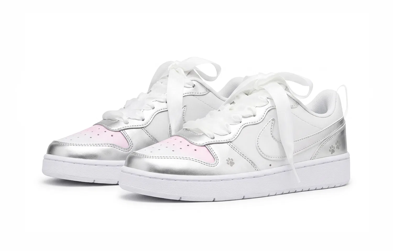 Детские кроссовки-скейтбординг с принтом Court Borough, Nike, Silver Pink — фото 4