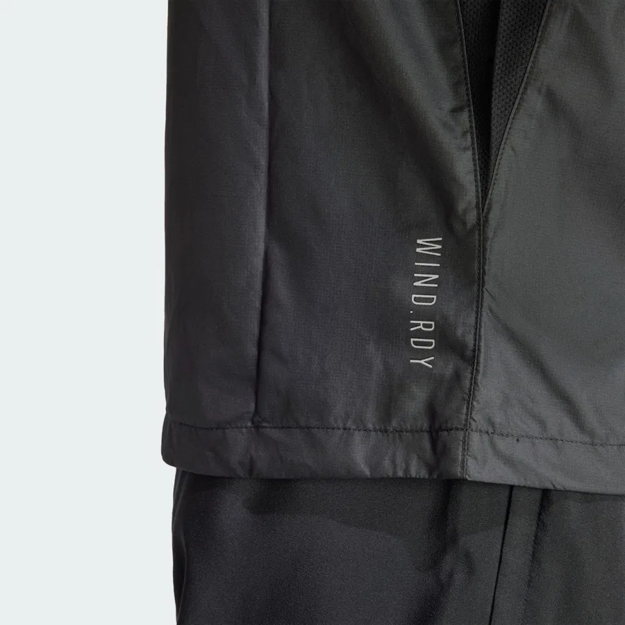 Ветровка для бега с технологией WIND.RDY Own the Run Jacket adidas, Черный — фото 4