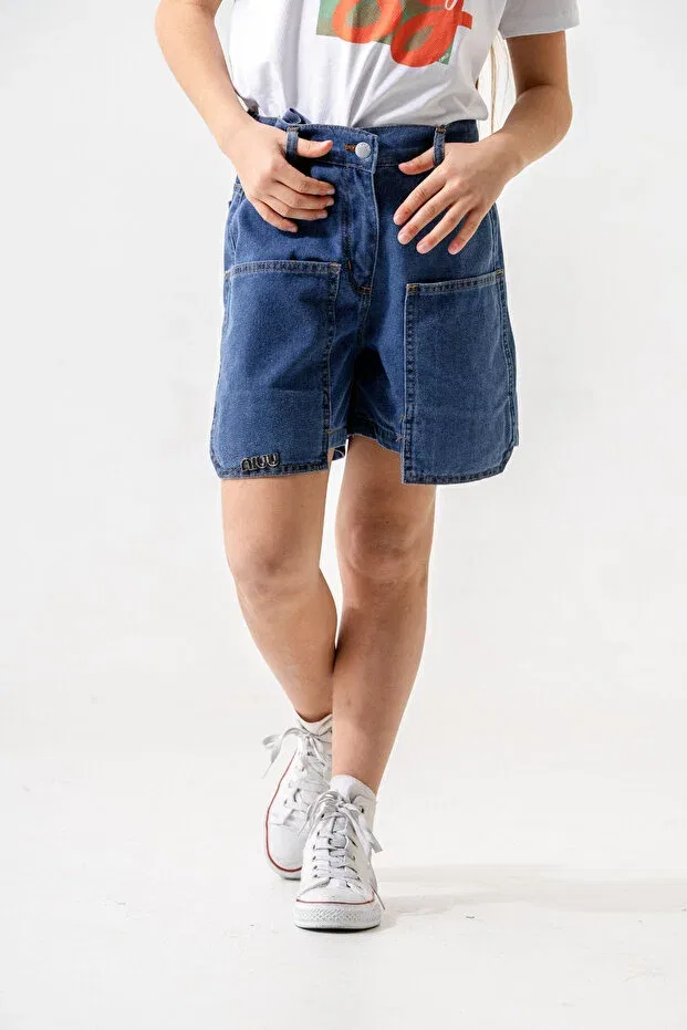 Детские шорты для девочек джинсовые Giyicem Tekstil, Blue
