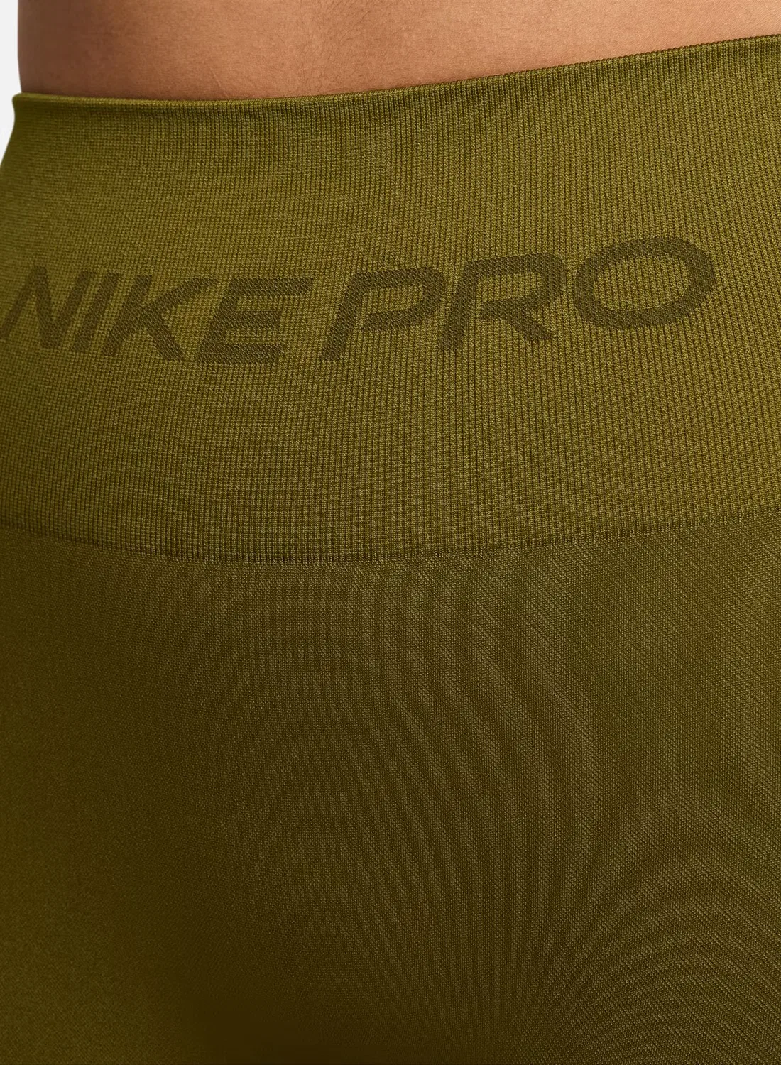 Леггинсы с высокой посадкой Pro Dri-Fit Seamless Nike, оливковый — фото 3