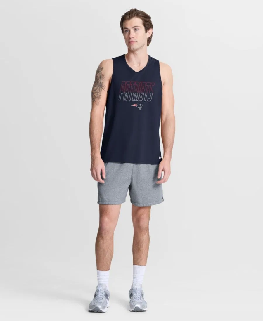 Мужская темно-синяя майка New England Patriots Kickoff Miler Dri-FIT Nike, Navy — фото 2