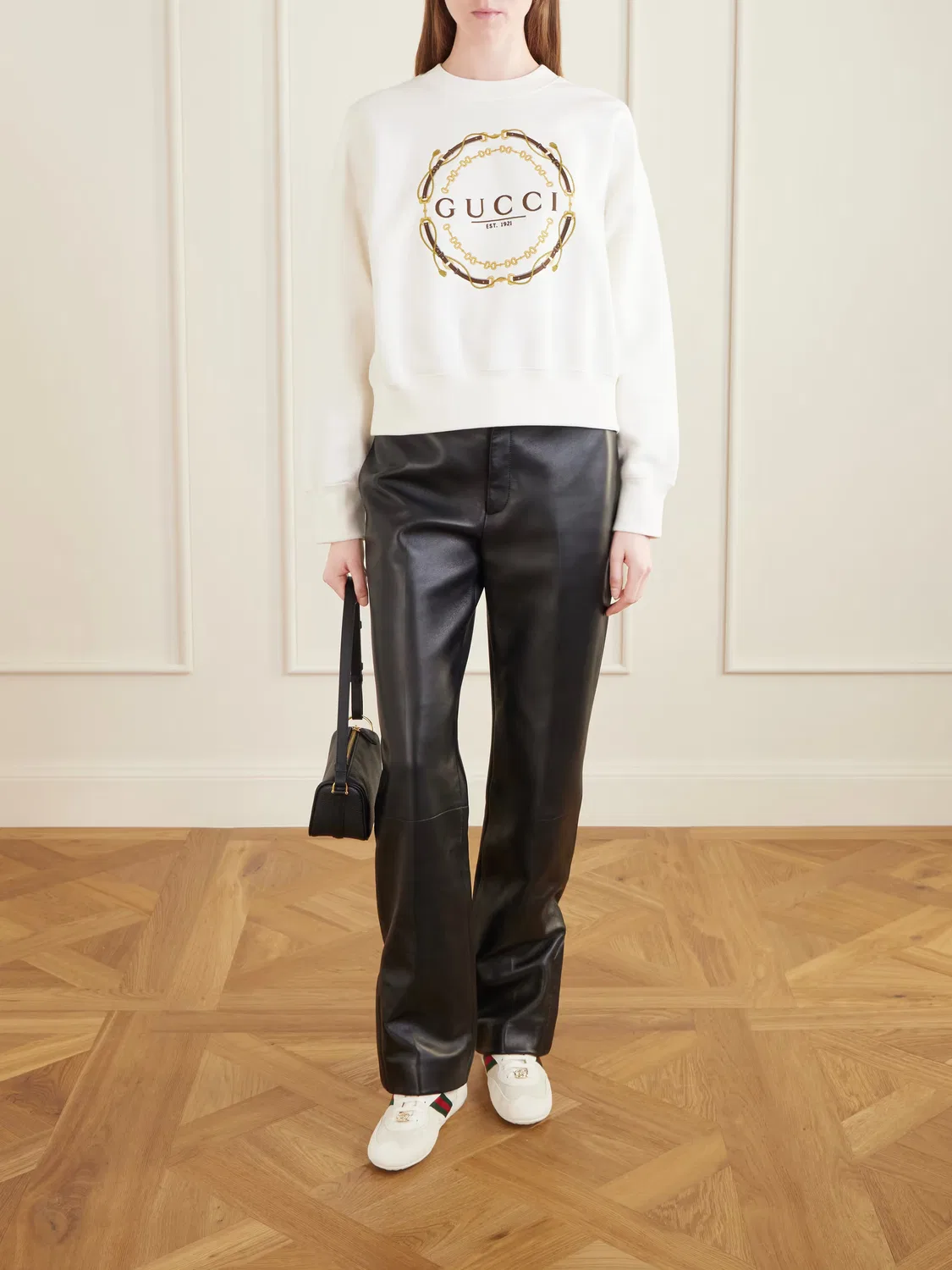 Толстовка Gucci с вышивкой и принтом, из хлопкового трикотажа, белый — фото 2